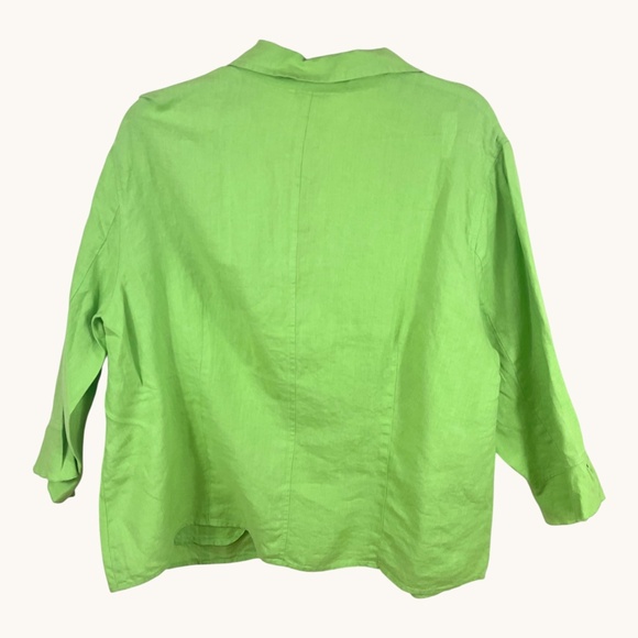 Talbots Top Irish Linen Lime Green Plus (16W) - Picture 2 of 5